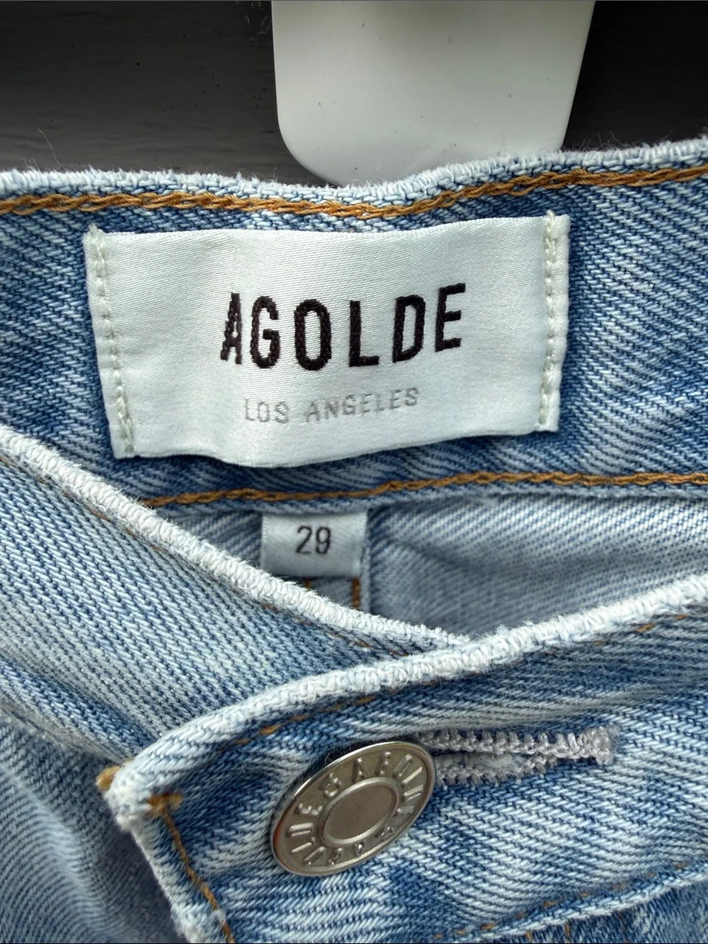 Agolde | Parker Long Denim Cutoff Jean Shorts Ripped Distressed size 29
